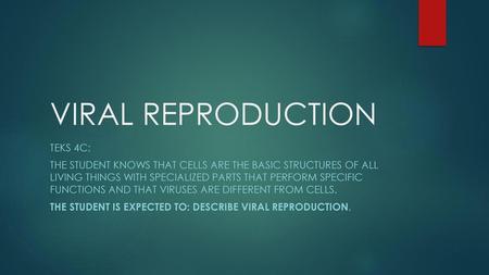 VIRAL REPRODUCTION TEKS 4C: