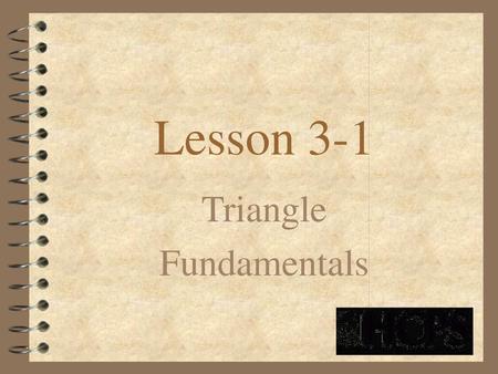 Triangle Fundamentals