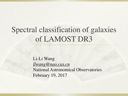 Spectral classification of galaxies of LAMOST DR3