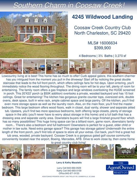 Southern Charm in Coosaw Creek!