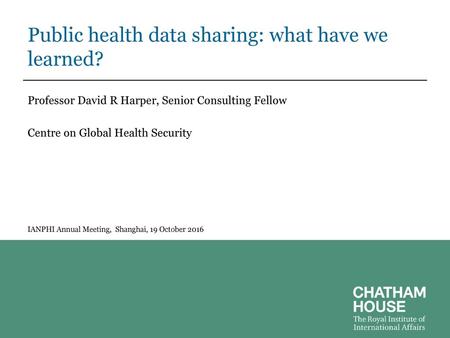 Public health data sharing: what have we learned?