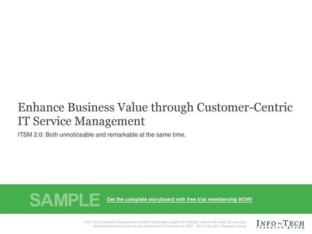 Enhance Business Value through Customer-Centric IT Service Management