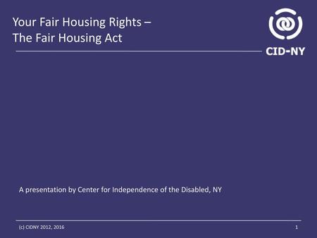 Your Fair Housing Rights – The Fair Housing Act