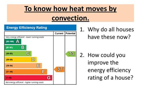 To know how heat moves by convection.