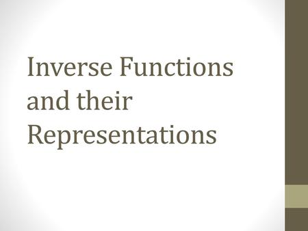 Inverse Functions and their Representations