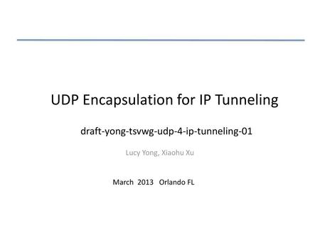 UDP Encapsulation for IP Tunneling