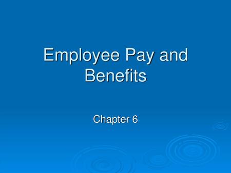 Employee Pay and Benefits