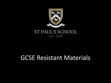 GCSE Resistant Materials