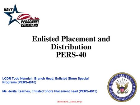 Enlisted Placement and Distribution PERS-40
