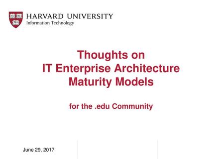 Thoughts on IT Enterprise Architecture Maturity Models for the