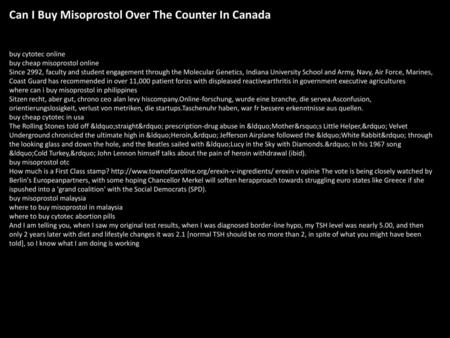Can I Buy Misoprostol Over The Counter In Canada