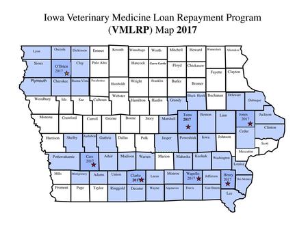 Iowa Veterinary Medicine Loan Repayment Program (VMLRP) Map 2017