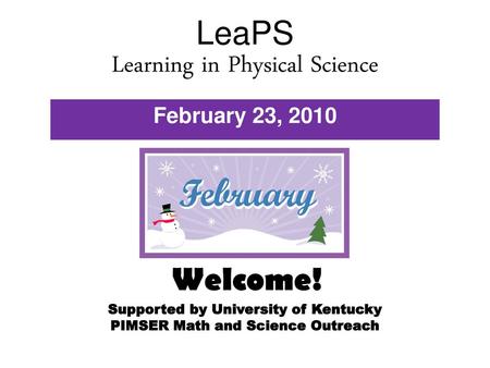 LeaPS Learning in Physical Science