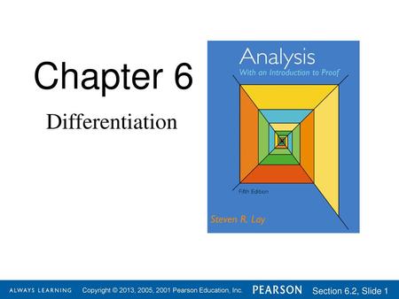 Chapter 6 Differentiation.