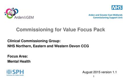 Commissioning for Value Focus Pack