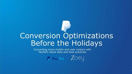 Conversion Optimizations Before the Holidays