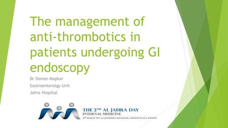 The management of anti-thrombotics in patients undergoing GI endoscopy