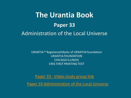 Paper 33 Administration of the Local Universe