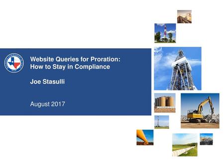 Class Synopsis This presentation will summarize the oil and gas well supplements, proration schedule, and online research queries associated with the Well.