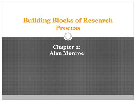 Building Blocks of Research Process