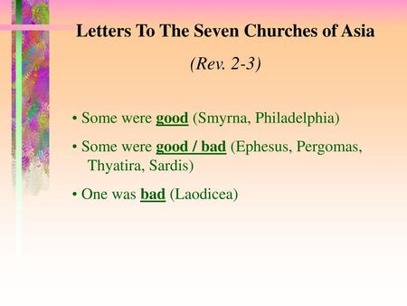 Letters To The Seven Churches of Asia