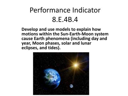 Performance Indicator 8.E.4B.4