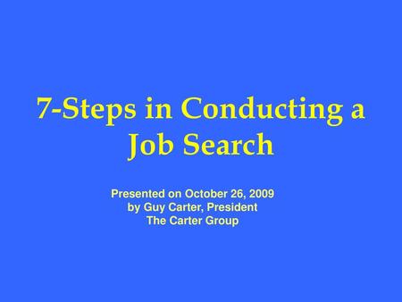 7-Steps in Conducting a Job Search