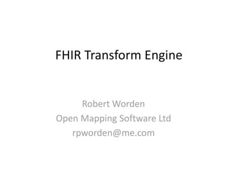 Robert Worden Open Mapping Software Ltd