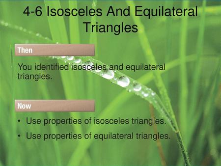 4-6 Isosceles And Equilateral Triangles