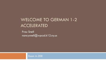 Welcome to german 1-2 accelerated