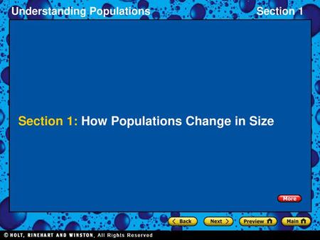 Section 1: How Populations Change in Size