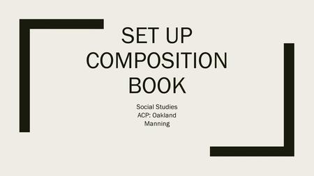 Set up Composition Book