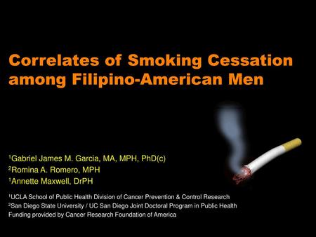 Correlates of Smoking Cessation among Filipino-American Men
