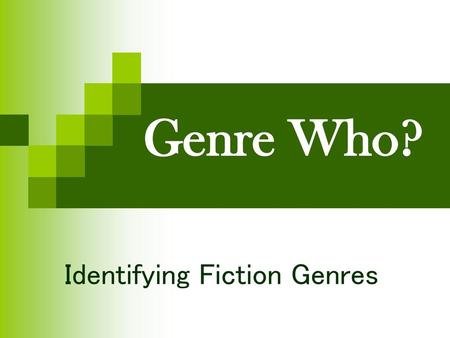 Identifying Fiction Genres