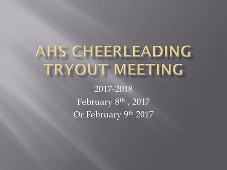 AHS Cheerleading Tryout Meeting