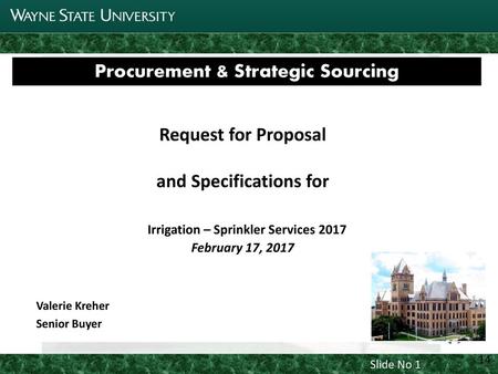 Procurement & Strategic Sourcing Irrigation – Sprinkler Services 2017
