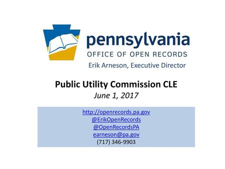 Public Utility Commission CLE June 1, 2017
