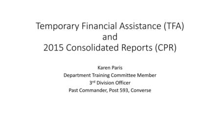 Karen Paris Department Training Committee Member 3rd Division Officer