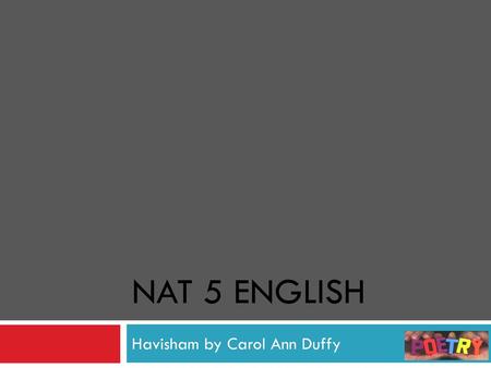 Havisham by Carol Ann Duffy