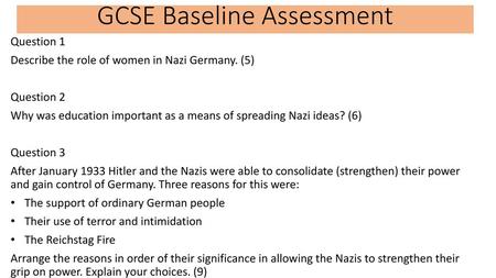 GCSE Baseline Assessment