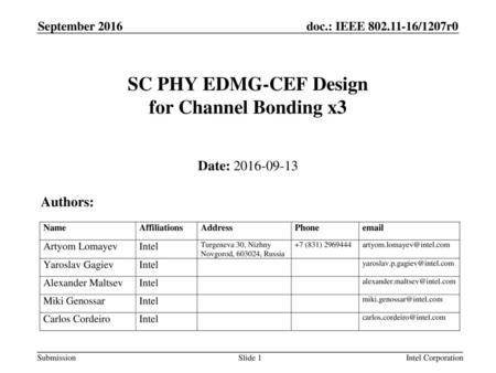 SC PHY EDMG-CEF Design for Channel Bonding x3