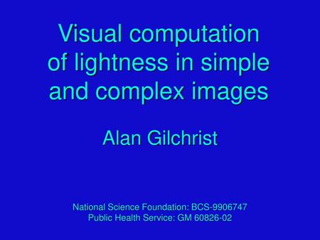 Visual computation of lightness in simple and complex images