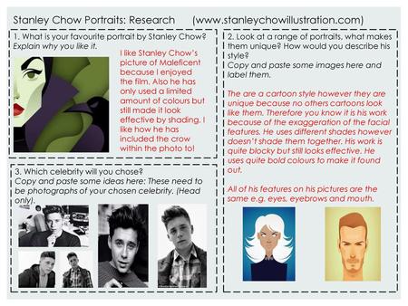 Stanley Chow Portraits: Research (www.stanleychowillustration.com)
