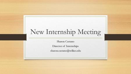 New Internship Meeting