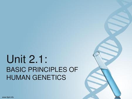Unit 2.1: BASIC PRINCIPLES OF HUMAN GENETICS