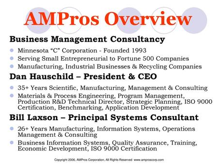 AMPros Overview Business Management Consultancy