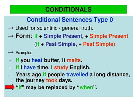 Conditional Sentences Type 0