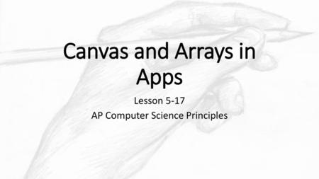 Canvas and Arrays in Apps