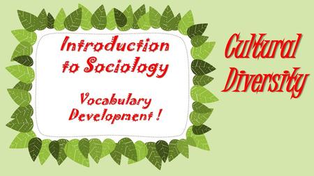 Vocabulary Development !