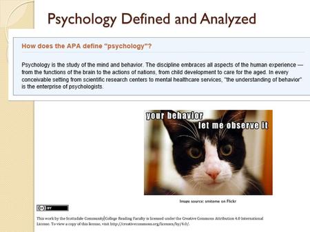 Psychology Defined and Analyzed